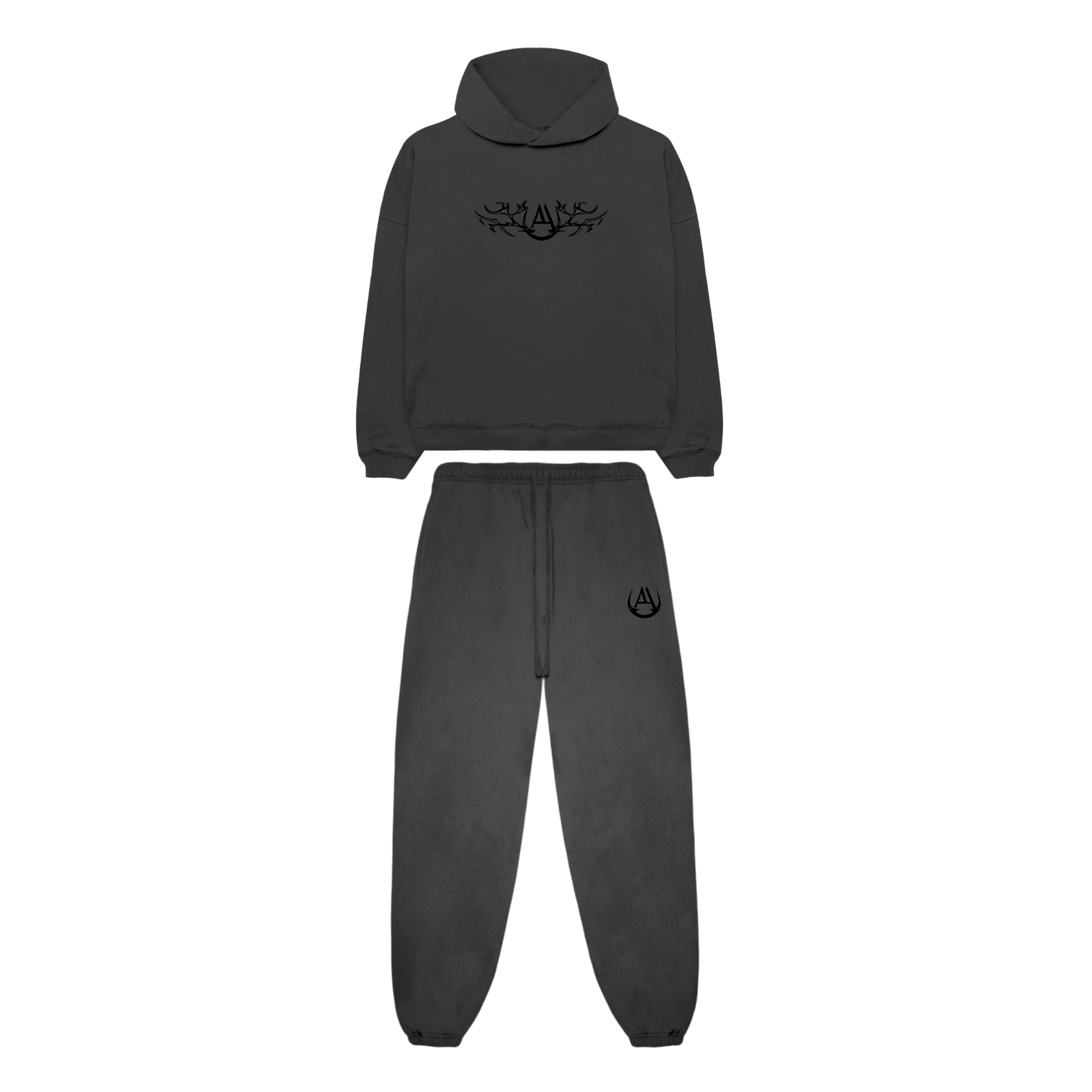 Angels and Demons Heavy Hoodie Set - Gravel