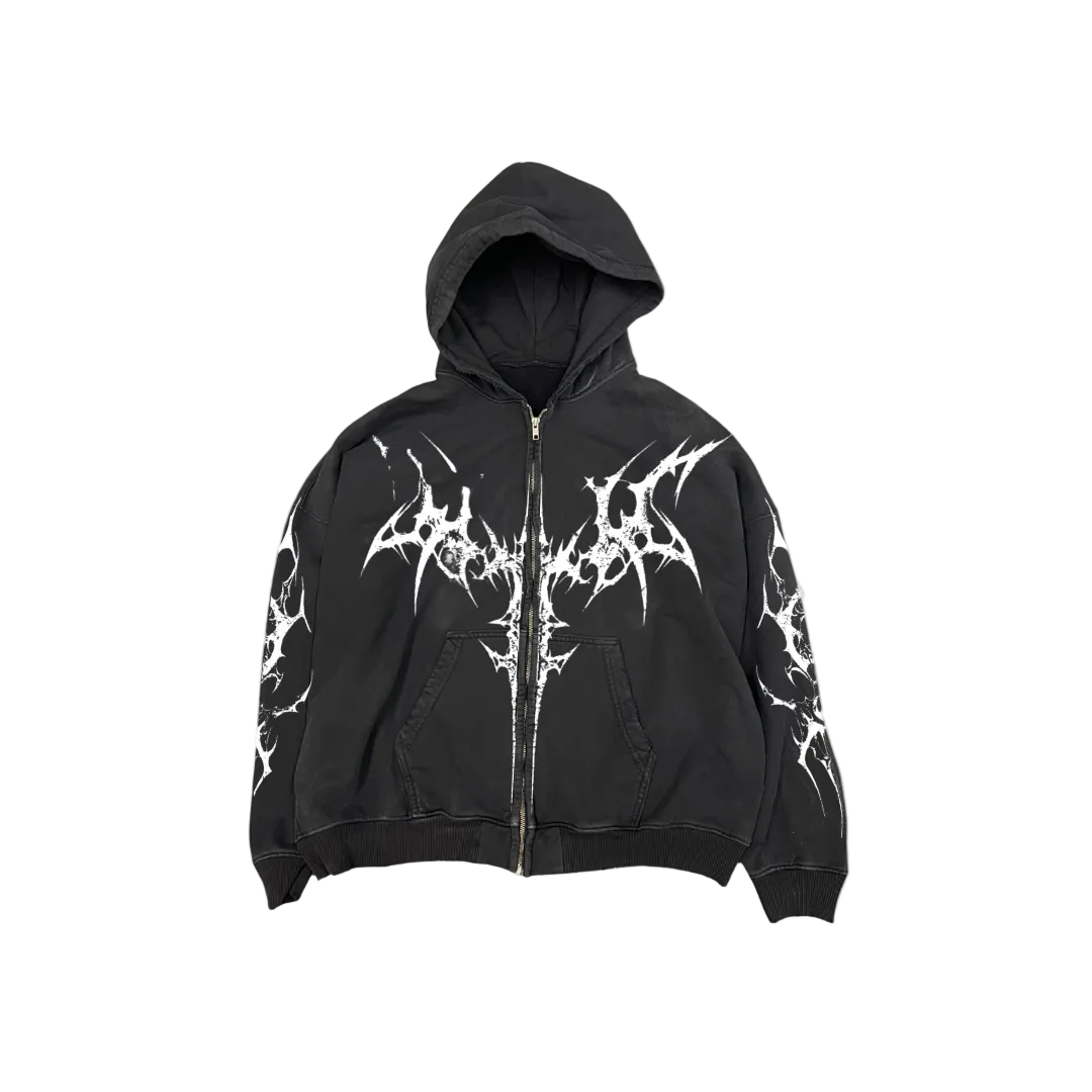 Destroyed Zip Up Jacket