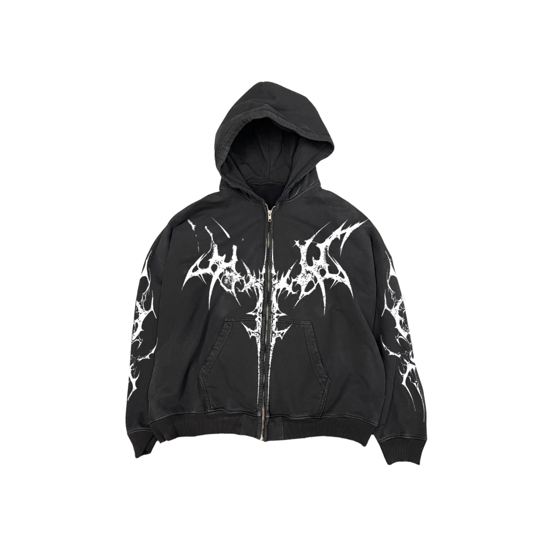 Destroyed Zip Up Jacket