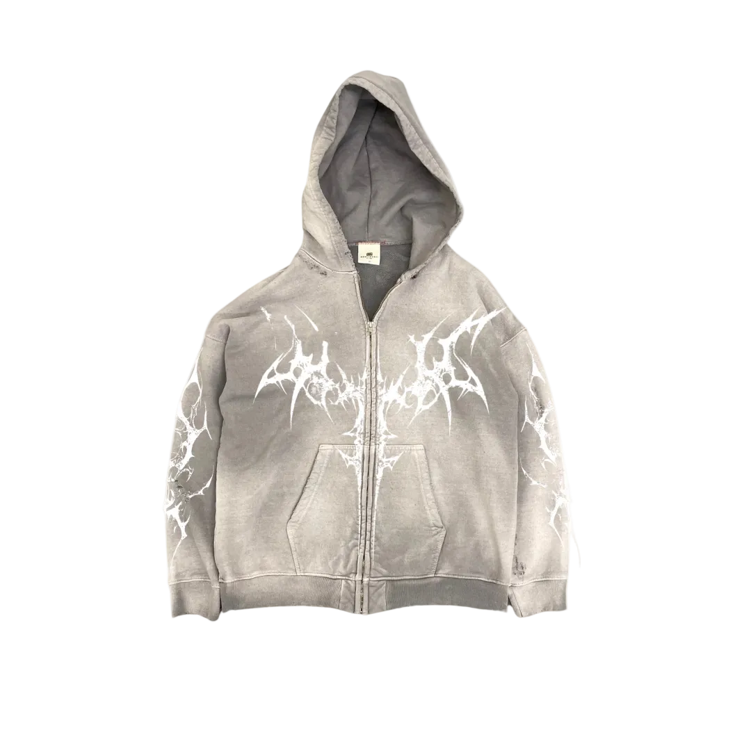 Destroyed Zip Up Jacket