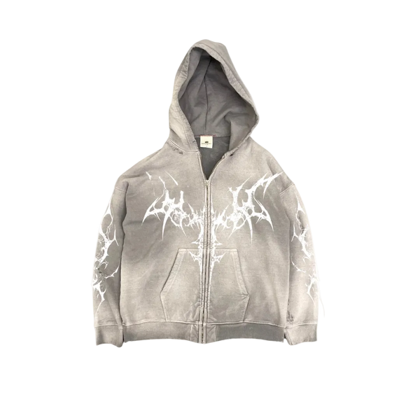 Destroyed Zip Up Jacket