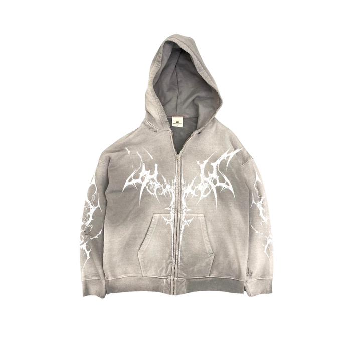 Destroyed Zip Up Jacket
